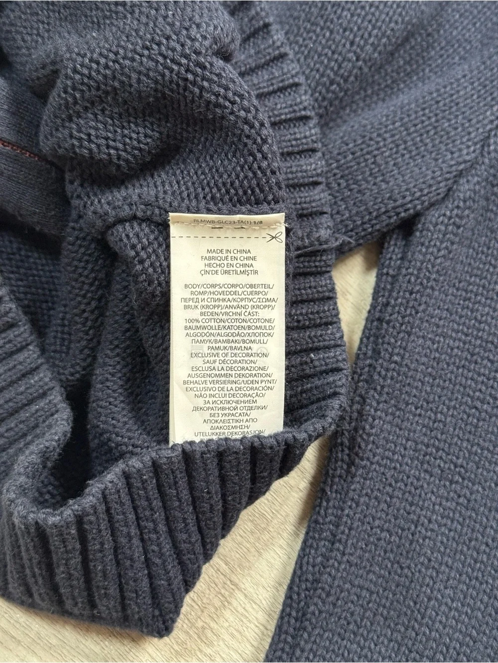 Polo Ralph Lauren Boys Full Zip Cotton Sweater Jacket Navy Blue Size 7